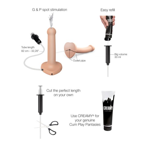 Strap-On-Me Squirting Cum Dildo Vanilla Small (fluid not included) - Image 3