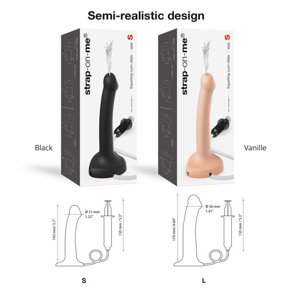 Strap-On-Me Squirting Cum Dildo Vanilla Small (fluid not included) - Image 8