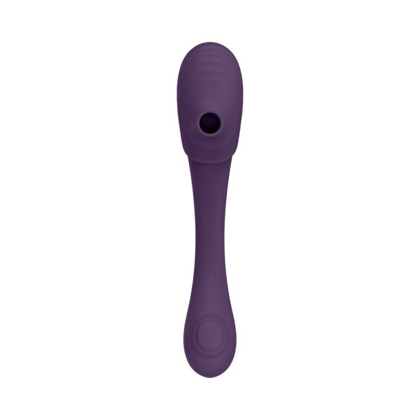 VIVE MIRAI Rechargeable Double Ended Pulse Wave & Air Wave Bendable Silicone Vibrator Purple - Image 6