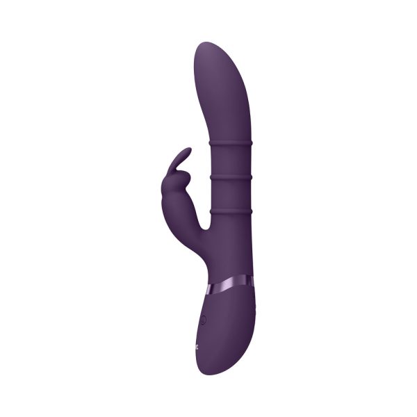 VIVE SORA Rechargeable Silicone G-Spot Rabbit Vibrator with Up & Down Stimulating Rings Purple - Image 2