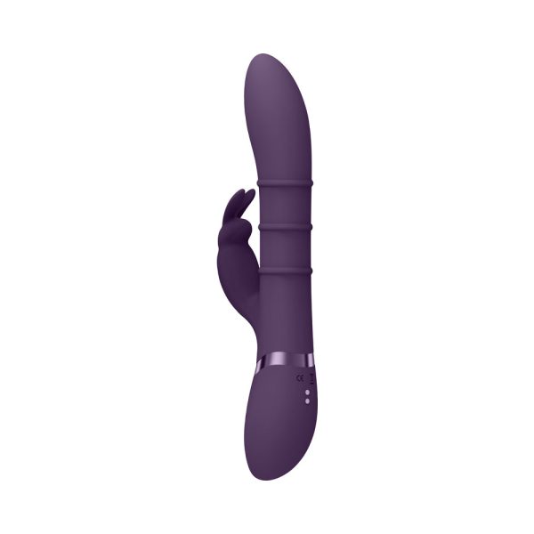 VIVE SORA Rechargeable Silicone G-Spot Rabbit Vibrator with Up & Down Stimulating Rings Purple - Image 3