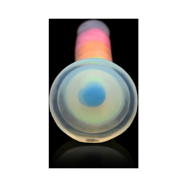 Lollicock Silicone Dildo 7 in. Rainbow Glow in the Dark - Image 5