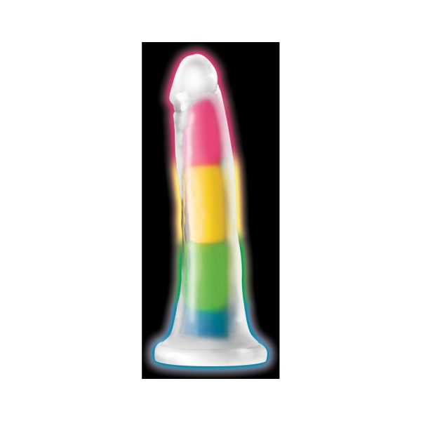 Lollicock Silicone Dildo 7 in. Rainbow Glow in the Dark - Image 7