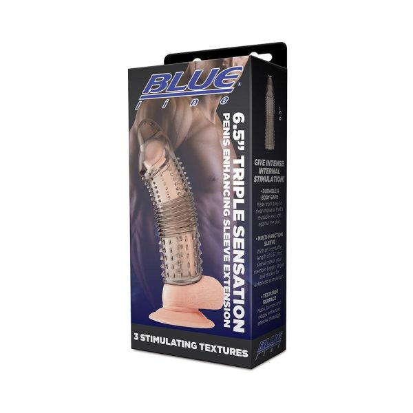 Blue Line 6.5 in. Triple Sensation Penis Enhancing Sleeve Extension - Image 5