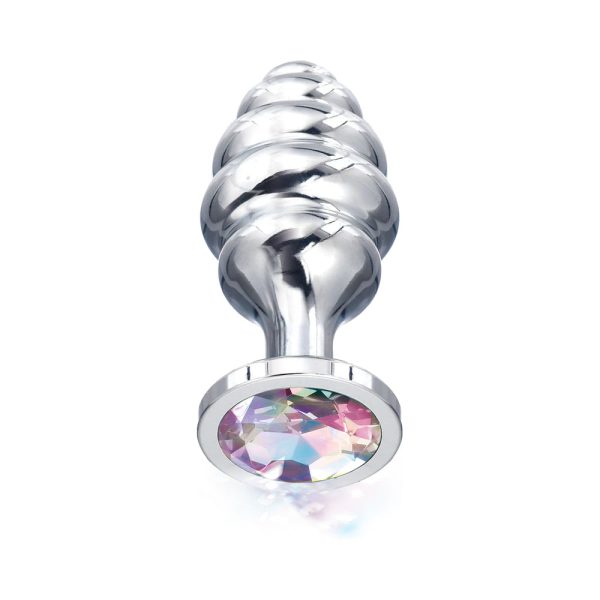 Nixie Ribbed Metal Butt Plug Honey Dipper Large - Image 2