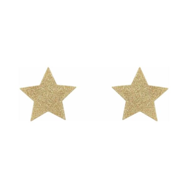 Bijoux Indiscrets Flash Reusable Glitter Pasties Star Gold - Image 2