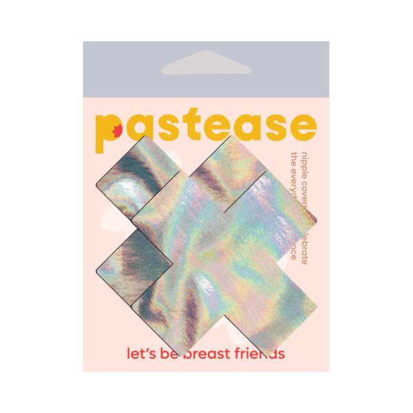 Pastease Holographic Crosses Pasties Silver - Image 4