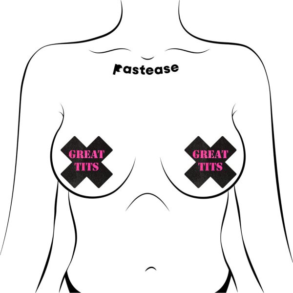 Pastease ''Great Tits'' Crosses Pasties Black/Pink - Image 2