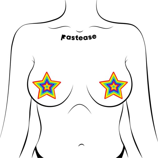 Pastease Glitter Pumping Star Pasties Rainbow - Image 2