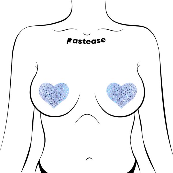 Pastease Crystal Sparkling Heart Pasties Silver - Image 2