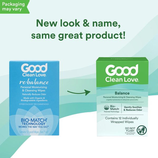 Good Clean Love Balance Personal Moisturizing & Cleansing Wipes 12-Pack - Image 2