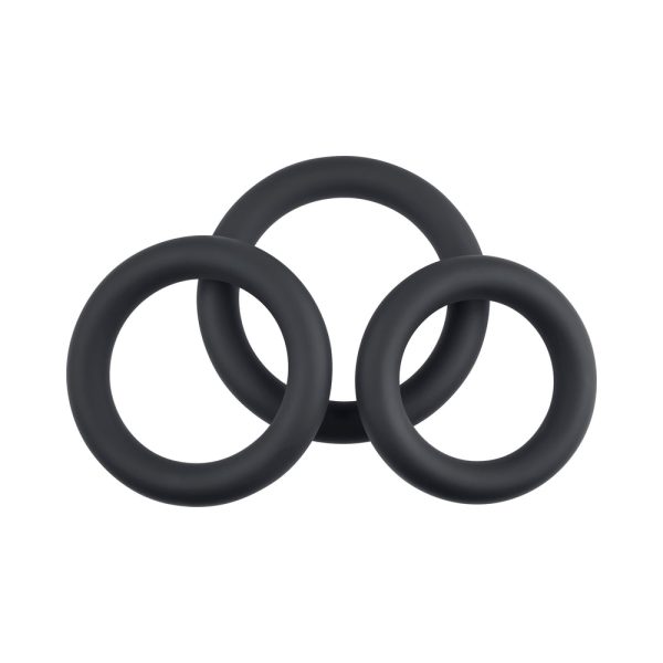 Selopa 3 Ring Circus Cock Ring Set Silicone Black - Image 3