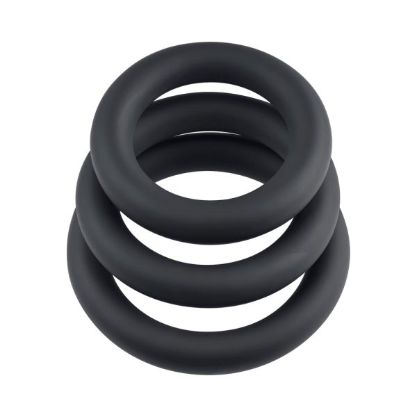 Selopa 3 Ring Circus Cock Ring Set Silicone Black - Image 4