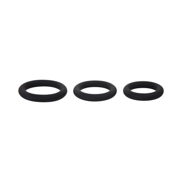 Selopa 3 Ring Circus Cock Ring Set Silicone Black - Image 5