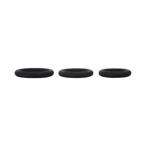 Selopa 3 Ring Circus Cock Ring Set Silicone Black - Image 6