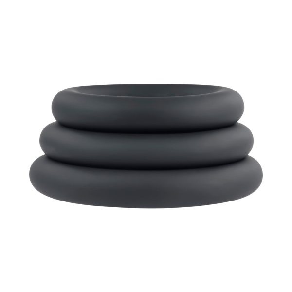 Selopa 3 Ring Circus Cock Ring Set Silicone Black - Image 7