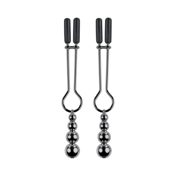 Selopa Beaded Nipple Clamps Stainless Steel Black Chrome - Image 2