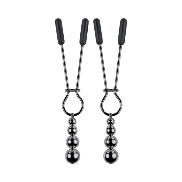 Selopa Beaded Nipple Clamps Stainless Steel Black Chrome - Image 3