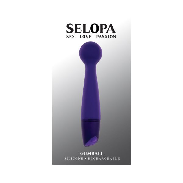 Selopa Gumball Rechargeable Slim Wand Silicone Purple - Image 9