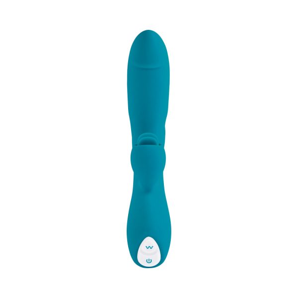 Evolved Fierce Flicker Rechargeable Dual Stim Vibe Silicone Teal - Image 2