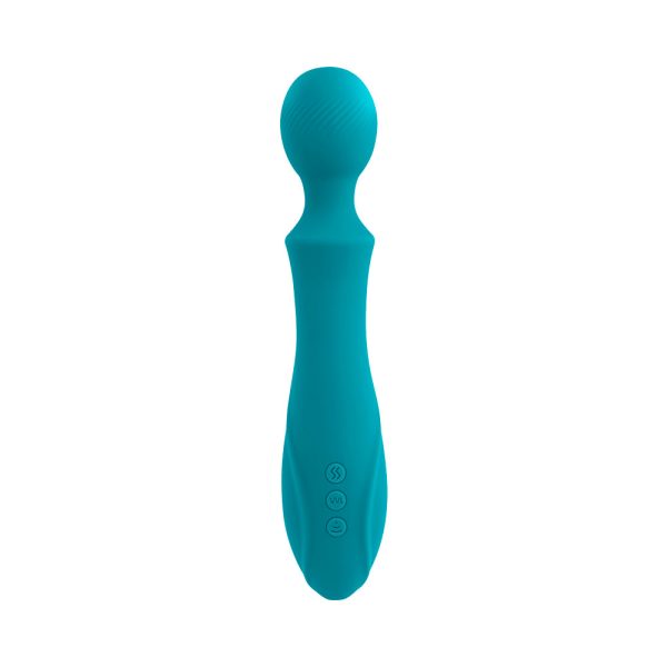 Evolved Wanderful Sucker Rechargeable Wand with Suction Silicone Teal - Image 2