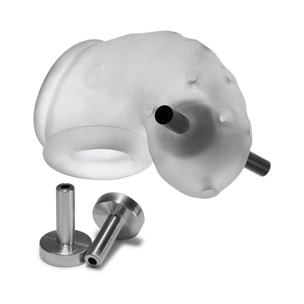 OxBalls Airlock Electro Air-Lite Vented Chastity Clear Ice - Image 3