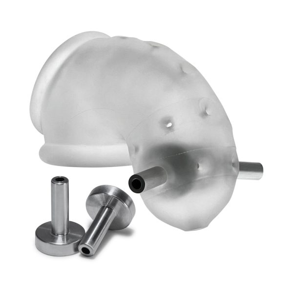 OxBalls Airlock Electro Air-Lite Vented Chastity Clear Ice - Image 5