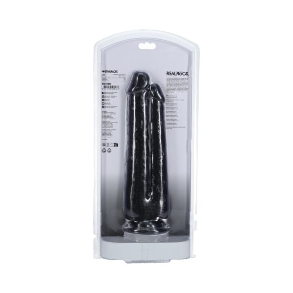 RealRock Two in One 9 in. / 10 in. Dildo Black - Image 5
