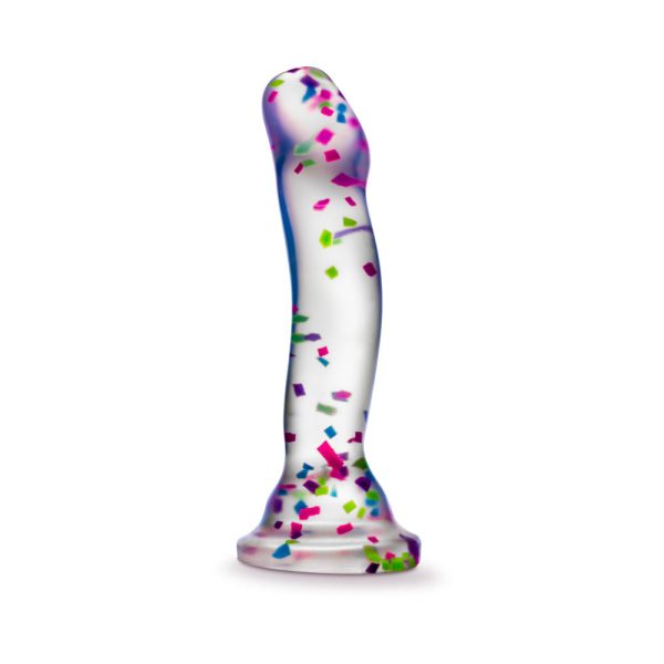 Neo Elite Hanky Panky 7.5 in. Glow-in-the-Dark Silicone Confetti Dildo - Image 4