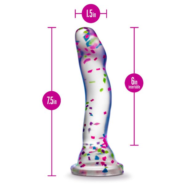 Neo Elite Hanky Panky 7.5 in. Glow-in-the-Dark Silicone Confetti Dildo - Image 8