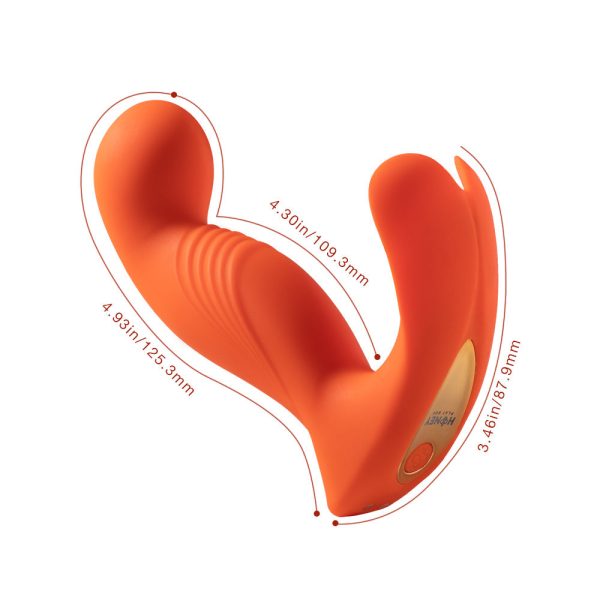 Honey Play Box Crave 3 G-spot Vibrator with Rotating Massage Head and Clit Tickler Orange - Image 4