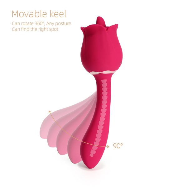Honey Play Box Rhea The Rose Clit Tongue Licking Vibrator and G-spot Massager Red - Image 3