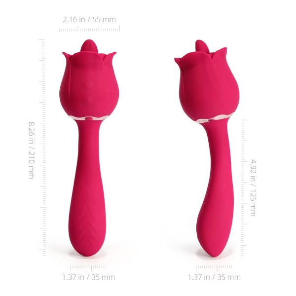 Honey Play Box Rhea The Rose Clit Tongue Licking Vibrator and G-spot Massager Red - Image 4