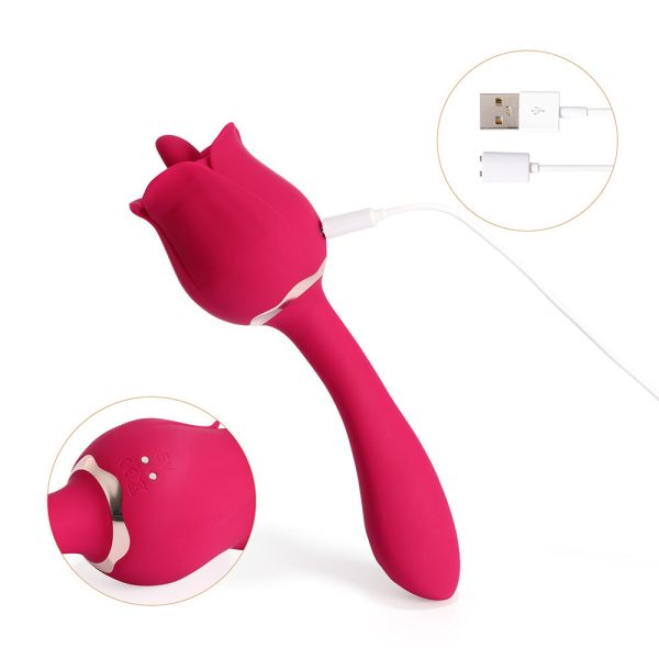 Honey Play Box Rhea The Rose Clit Tongue Licking Vibrator and G-spot Massager Red - Image 6