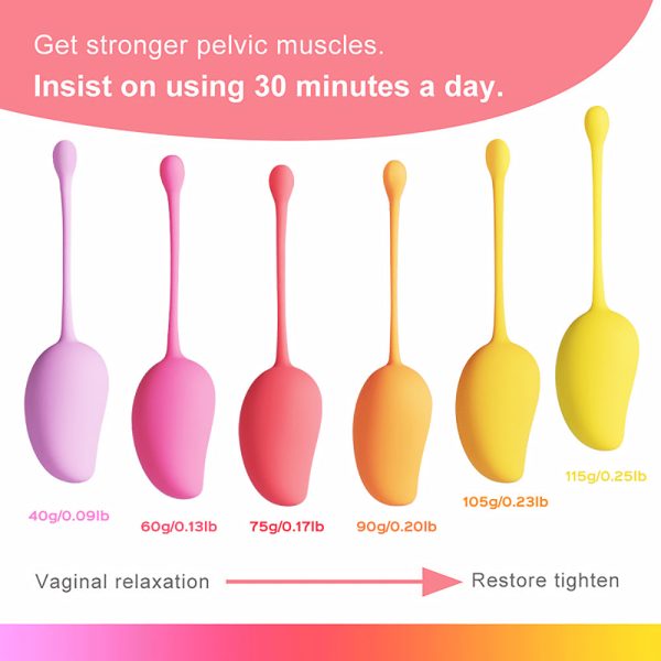Honey Play Box Mango Tropical Weighted Kegel Ball 6-Piece Exercise Set Assorted Color - Image 3