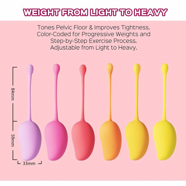 Honey Play Box Mango Tropical Weighted Kegel Ball 6-Piece Exercise Set Assorted Color - Image 4