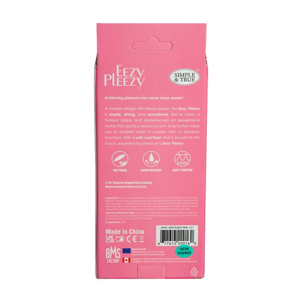 Simple & True Eezy Pleezy Classic Vibrator 5.5 in. Pink - Image 8