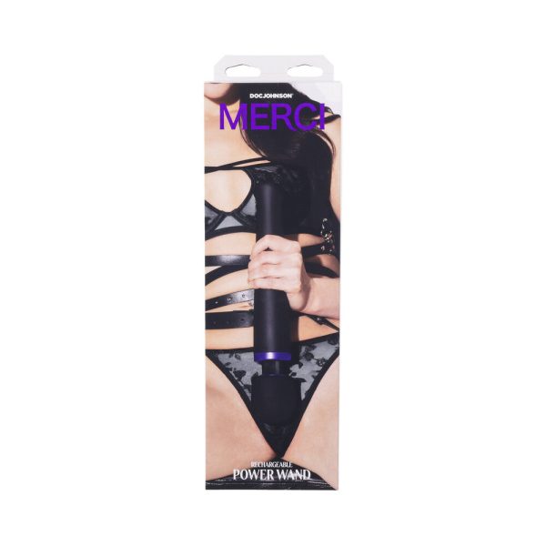 Merci Rechargeable Power Wand Ultra-Powerful Silicone Wand Massager Black Violet - Image 9