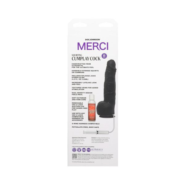 Merci Squirting Cumplay Cock 10 in. Dildo with Removable Vac-U-Lock Suction Cup - Image 6