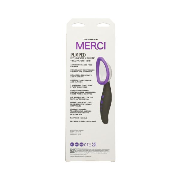 Merci Pumped Rechargeable Automatic Vibrating Pussy Pump Black - Image 4
