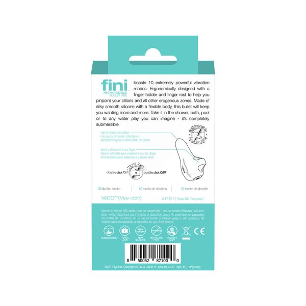 VeDO Fini Rechargeable Bullet Vibe Turquoise - Image 8