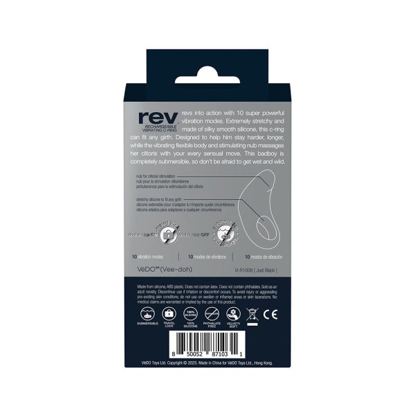 VeDO Rev Rechargeable Vibrating C-Ring Black - Image 8