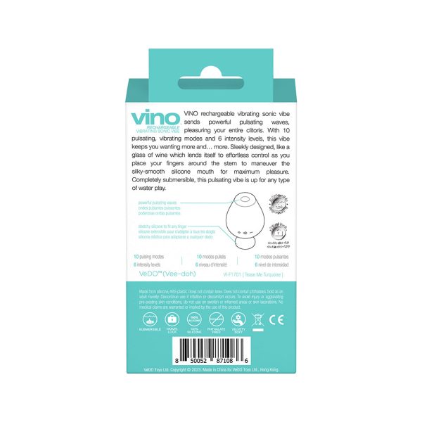 VeDO Vino Rechargeable Vibrating Sonic Vibe Turquoise - Image 8