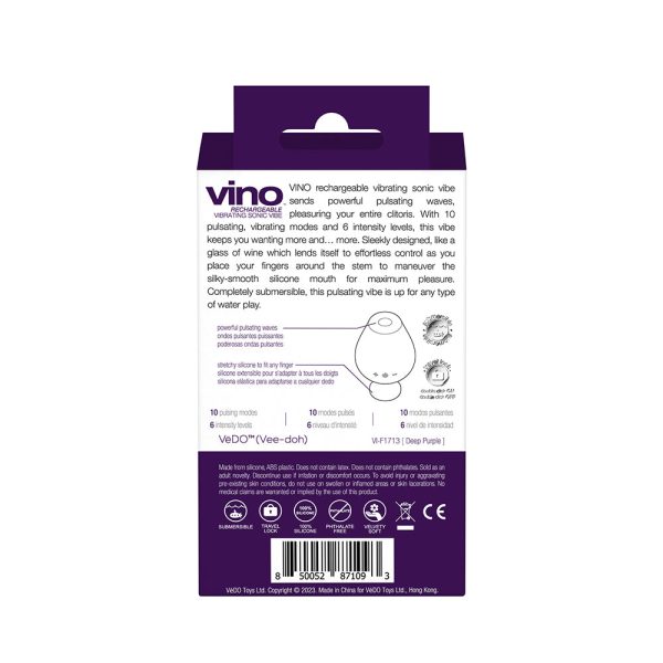 VeDO Vino Rechargeable Vibrating Sonic Vibe Purple - Image 8