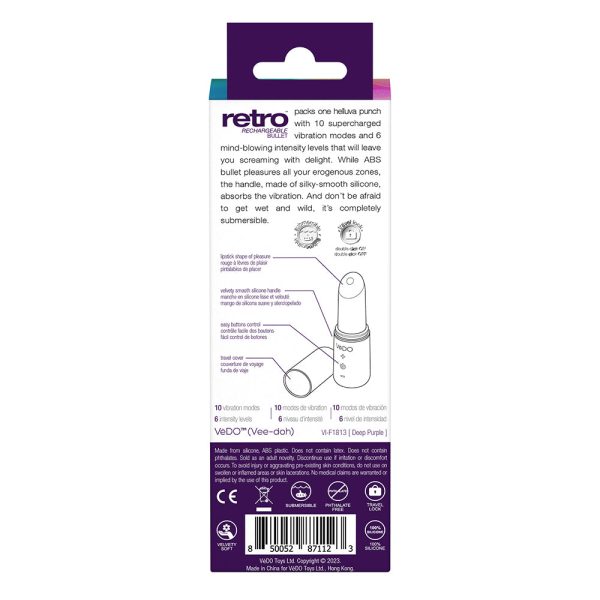 VeDO Retro Rechargeable Bullet Purple - Image 8