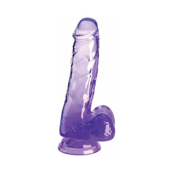 King Cock Clear with Balls 6in Purple - Image 2