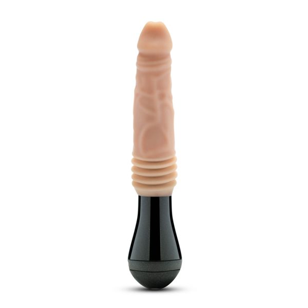 Dr. Skin Silicone Dr. Knight 10.5 in. Thrusting, Gyrating & Vibrating Dildo with Handle Beige - Image 2