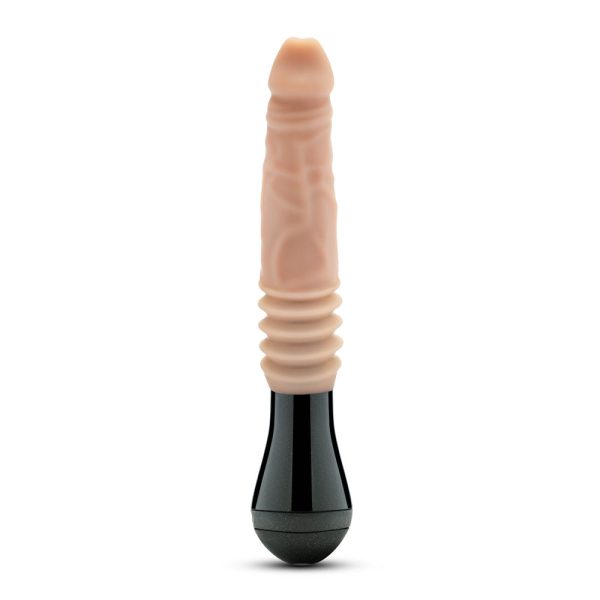 Dr. Skin Silicone Dr. Knight 10.5 in. Thrusting, Gyrating & Vibrating Dildo with Handle Beige - Image 6