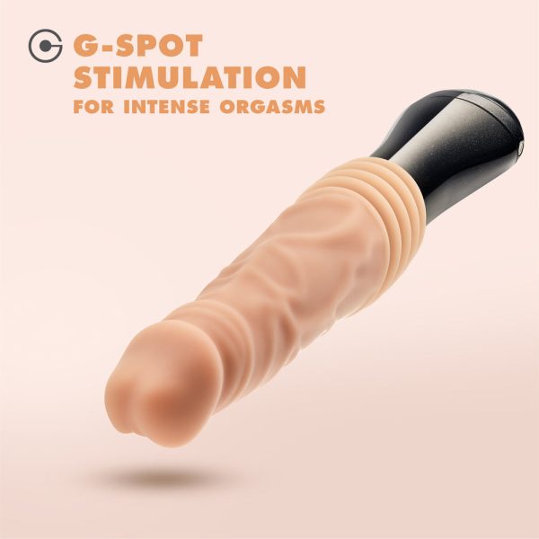 Dr. Skin Silicone Dr. Knight 10.5 in. Thrusting, Gyrating & Vibrating Dildo with Handle Beige - Image 10