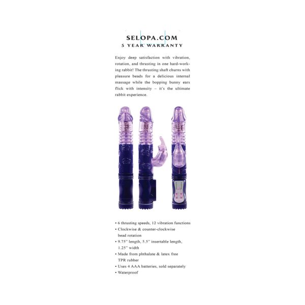 Selopa Bunny Thruster Thrusting Rabbit Vibrator Purple - Image 8